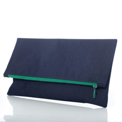 Jean Clutch με πράσινο φερμουάρ